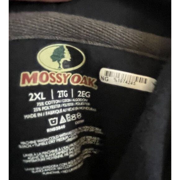 MOSSY OAK Mens Dark Blue Camo Logo Sweatshirt Hoodie 2XL 2TG - Picture 3 of 7